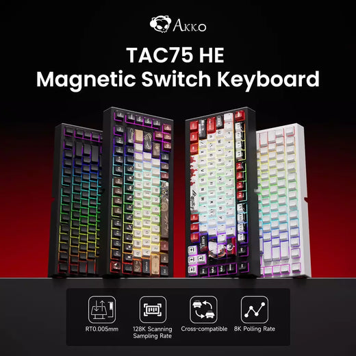 Akko tac75 he teclado de interruptor magnético 75% teclados para jogos gatilho rápido 0.005mm 8k rgb com fio esports teclado personalizado para gamer