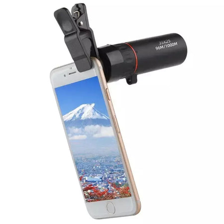 Telescópio monocular hd 2000x24, mini telescópio portátil para celular com suporte para acampamento ao ar livre, caça, observação de pássaros
