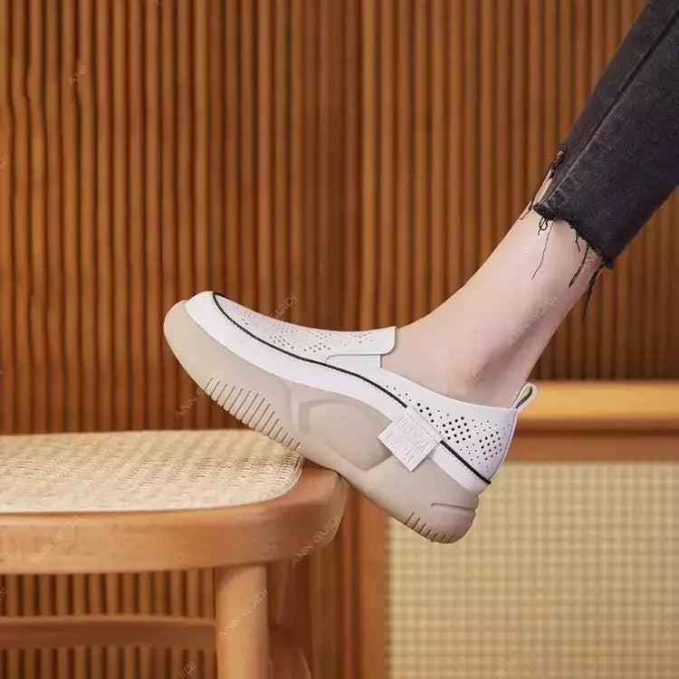 Mulheres sapatos de plataforma casual deslizamento em sapatos moda mocassins senhoras tênis chaussure sola macia femme mocassins mulher d254