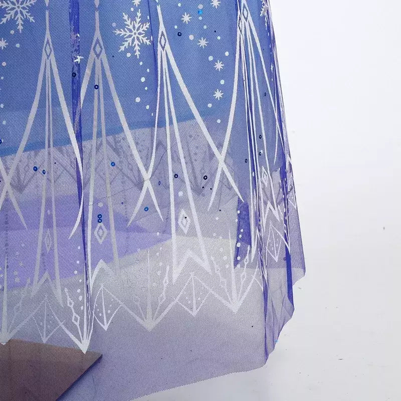 Crianças elsa traje menina aniversário malha vestido de princesa crianças cosplay neve rainha desempenho fantasia noite roupas de halloween
