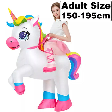 Vestuário colorido unicórnio animal trajes infláveis terno anime purim halloween carnaval festa cosplay traje para crianças adultas