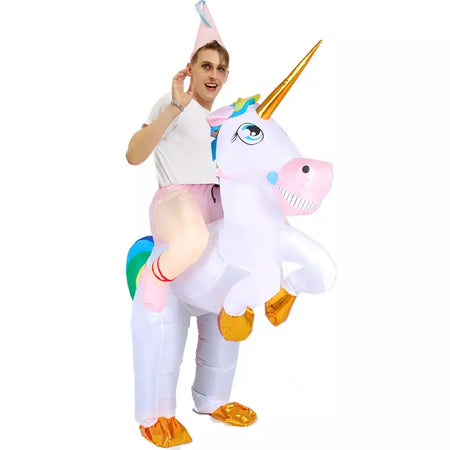 Vestuário colorido unicórnio animal trajes infláveis terno anime purim halloween carnaval festa cosplay traje para crianças adultas