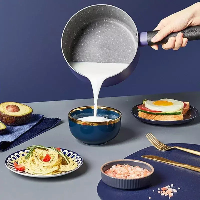 CoOKER KING 16 CM Pote de Leite Panela de Revestimento de Pedra Médica Cozinha Doméstica Macarrão Instantâneo Panela de Ensopado Fervente Panela de Congee em Estoque