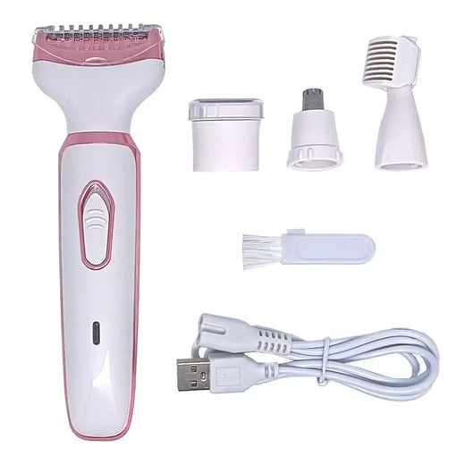 Depilador elétrico indolor para mulheres, biquíni, sobrancelha, nariz, senhora aparador, remoção facial do cabelo, cara, corpo, Shaver fêmea, Depilator, 4 em 1