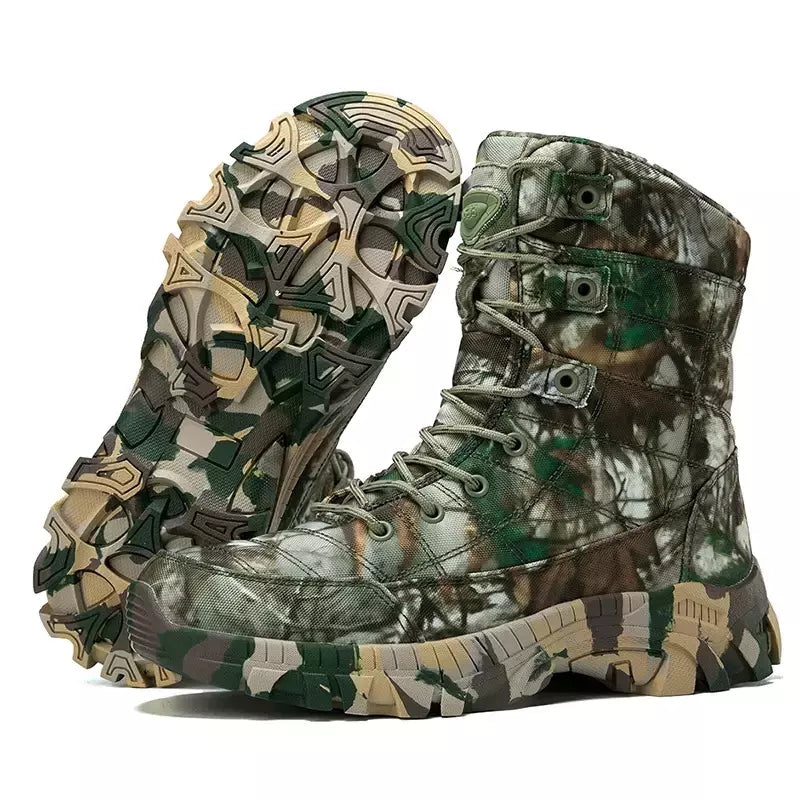 Ankle Boots de couro para homens, Sapatos de caminhada ao ar livre, Desert Combat Boots, Sapatos de segurança do trabalho