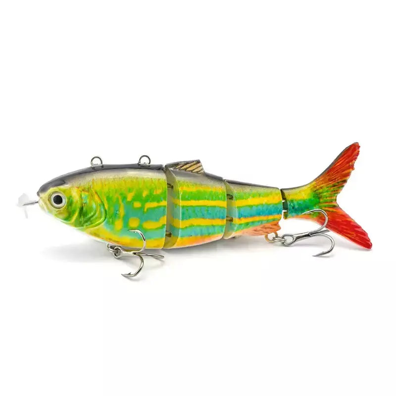 Isca de pesca robótica elétrica automática, isca multiarticulada automática de 4 segmentos, recarregável por usb, acessórios de pesca wobbler