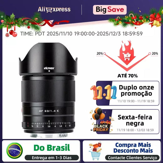 ?Do Brasil?Viltrox AF 23mm F1.4 Lente de câmera com foco automático APS-C para Sony E ZVE10 A6700 Fujfiilm XF Nikon Z Screen Z6 Z8 23 1.4