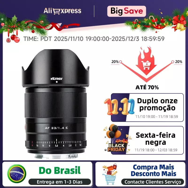 ?Do Brasil?Viltrox AF 23mm F1.4 Lente de câmera com foco automático APS-C para Sony E ZVE10 A6700 Fujfiilm XF Nikon Z Screen Z6 Z8 23 1.4