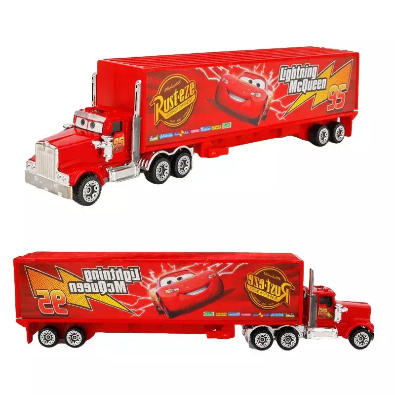 6-7 pçs disney pixar carro 3 2 1 relâmpago mcqueen caminhão mack jackson tempestade diecast metal carro de corrida dinoco racer brinquedo conjunto menino presente