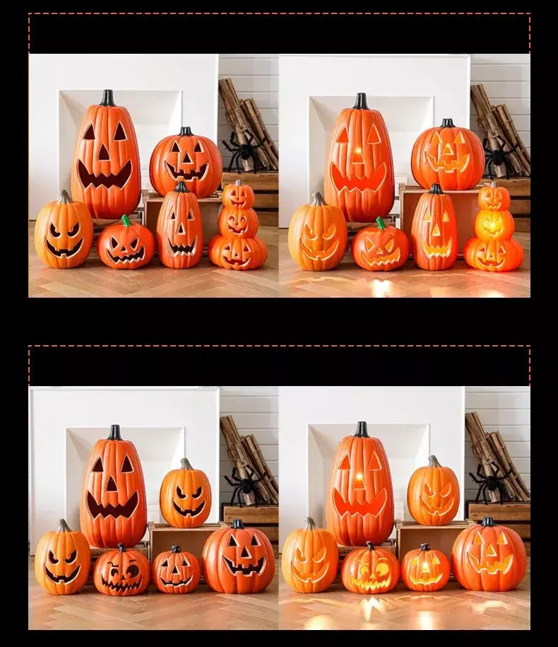 Decoração de halloween abóboras lâmpada para casa quintal jardim ao ar livre decoração halloween horror casa crânio festa adereços brilho no escuro