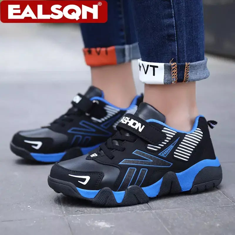 Quatro estações de couro crianças sapatos antiderrapantes ao ar livre tênis caminhada casual meninos esporte tênis tamanho 28-39