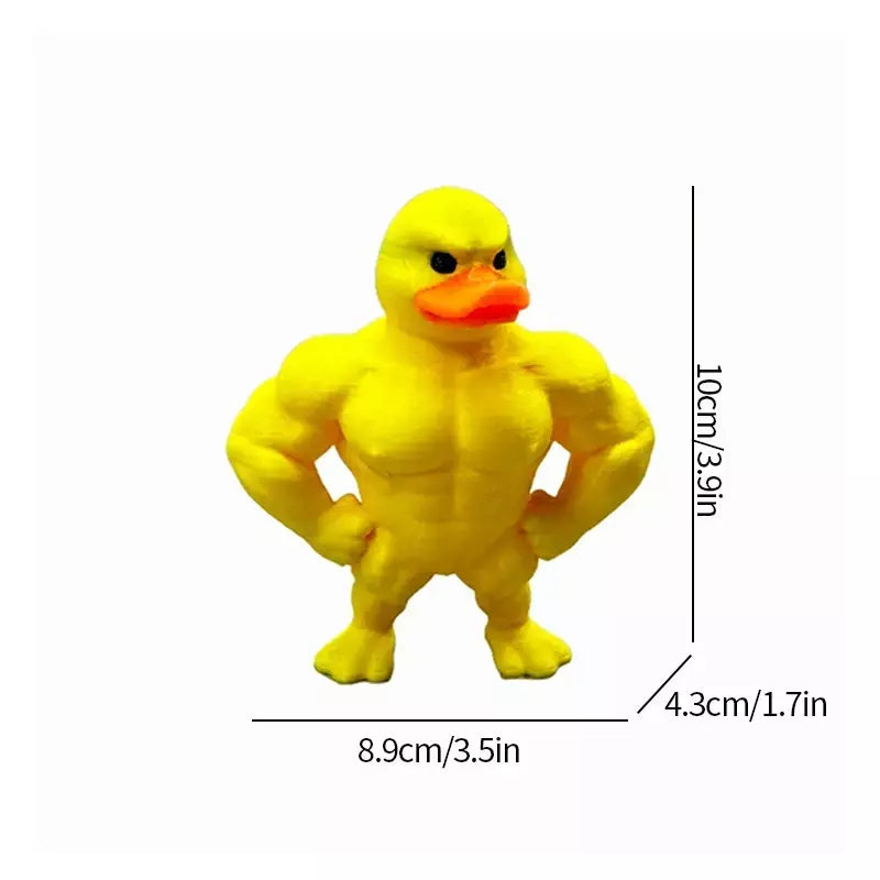 Estatueta de pato muscular ornamento acessório de mesa 3d impresso brinquedo de pato engraçado acessório de escritório presentes de aniversário
