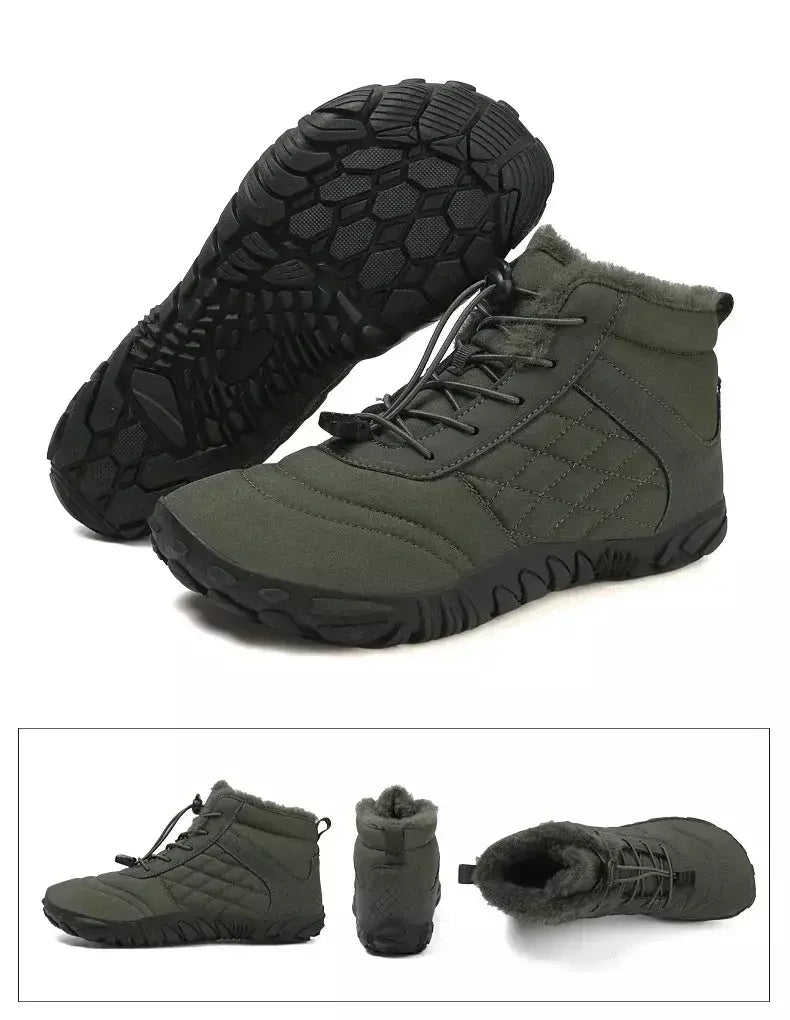 2024 novas botas de inverno para homens neve descalço mulheres ao ar livre antiderrapante pele quente tênis casuais plus size botas de tornozelo sapatos de caminhada