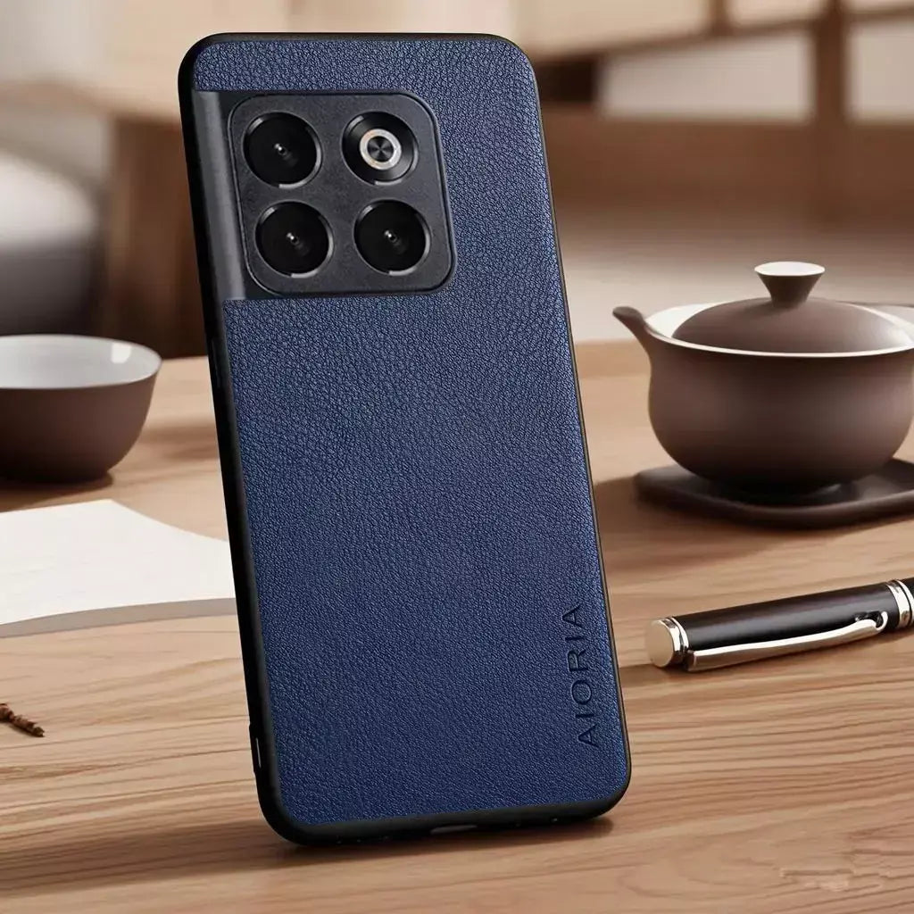 Capa para oneplus 15 13 13r 12 12r 11r 10t pro vegan falso lichia seixos capa de telefone de couro funda para oneplus 15 capa