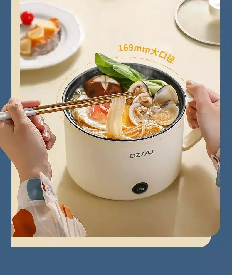 Panela elétrica de arroz multifuncional, 1,8l, pan de aquecimento, macarrão, ovos, sopa, vaporizador, antiaderente, eletrodoméstico