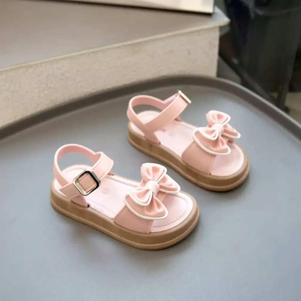Meninas princesa sandálias de verão crianças verão sapatos de praia sapatos de dedo do pé aberto moda bowknot casual meninas sandálias sapatos de verão