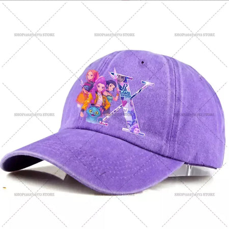 Kpop demônio caçador chapéu carta A-Z boné de beisebol para mulheres verão ajustável chapéu de sol anime bonito retro sunbonnet adulto chapelaria presente