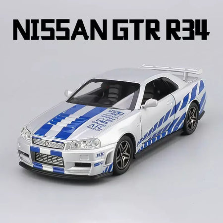 1:32 nissan gtr GT-R r35 r34 supercar liga modelo de carro diecasts & veículos de brinquedo carros de brinquedo brinquedos do miúdo para crianças presentes menino brinquedo