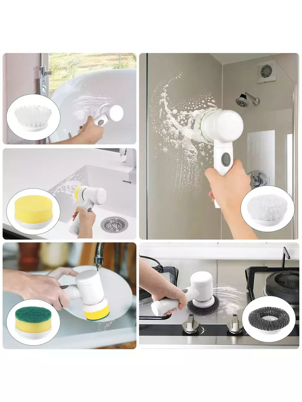 Xiaomi power purificador 5 cabeça de escova substituível elétrica rotação purificador escova limpeza do banheiro power purificador escova elétrica casa