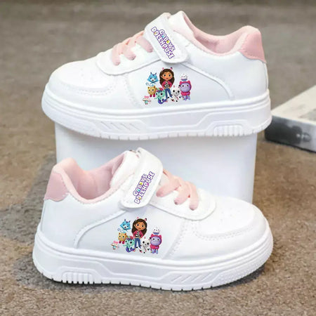 Gabby casa de bonecas cesta sapatos bonito anjo tênis casal sapatos brancos crianças tênis casuais ponto esporte sapatos tamanho 26-37