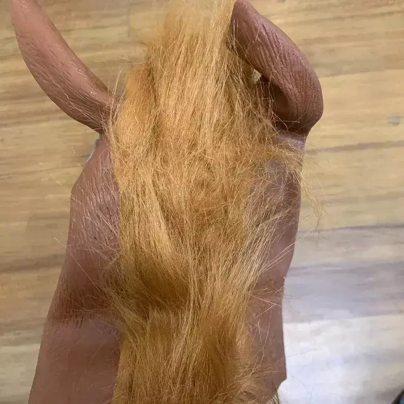 Homens máscaras de cavalo marrom menina engraçado cabeça de cavalo máscara de látex máscara animal novidade halloween cosplay trajes chapelaria rímel de látex