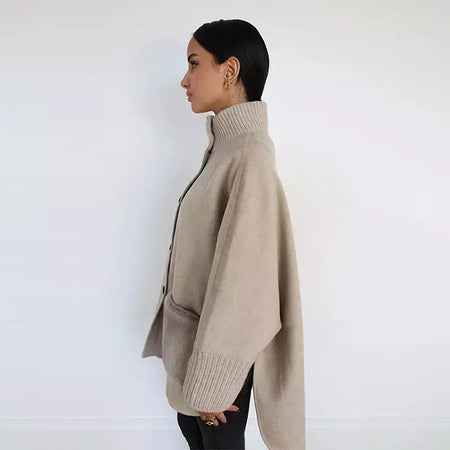 Gola de pele emendada longa pele de lã casaco feminino moda casual manga comprida lapela solta quente curto jaqueta senhora diariamente streetwear