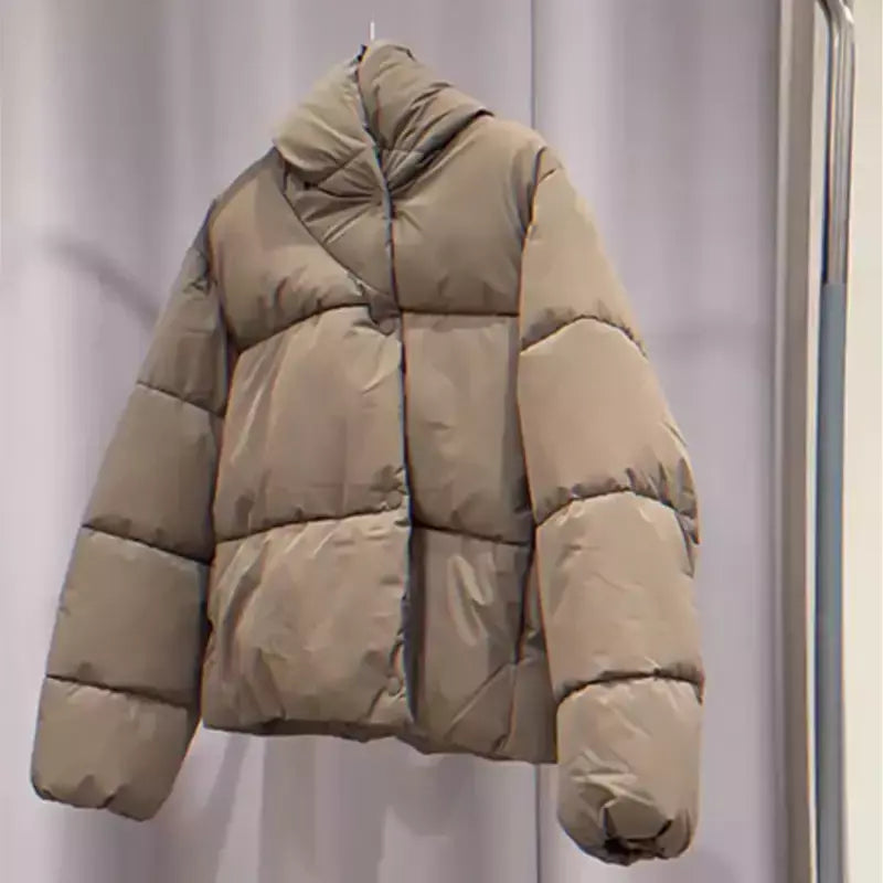 Inverno quente curto puffer jaquetas feminino solto parkas casaco moda com capuz pão jaqueta outwear algodão-acolchoado jaqueta