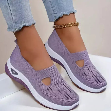 2025 tênis feminino respirável deslizamento em sapatos de caminhada malha baixa superior das mulheres sapatos vulcanizados sola macia sapatos femininos leves