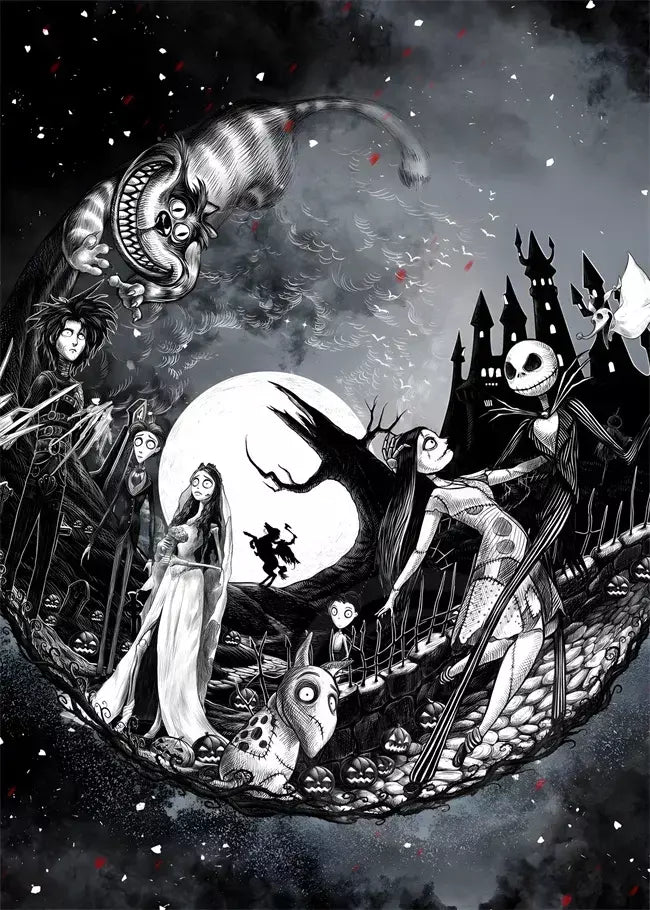 Filme clássico o pesadelo antes do natal anime figura jack poster impressões pintura em tela arte da parede fotos decoração do quarto casa