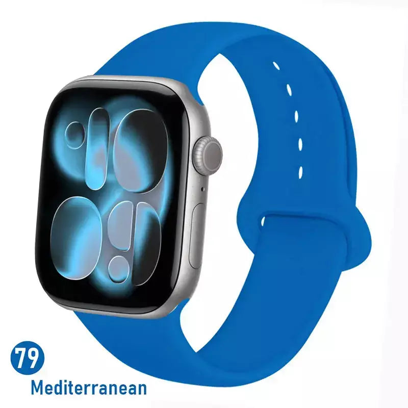 Pulseiras de silicone para apple watch pulseira 44mm 45mm 40 41mm 42-46mm pulseiras esportivas iwatch série 10 11 9 8 7 6 5 4 se ultra 3/2 49mm