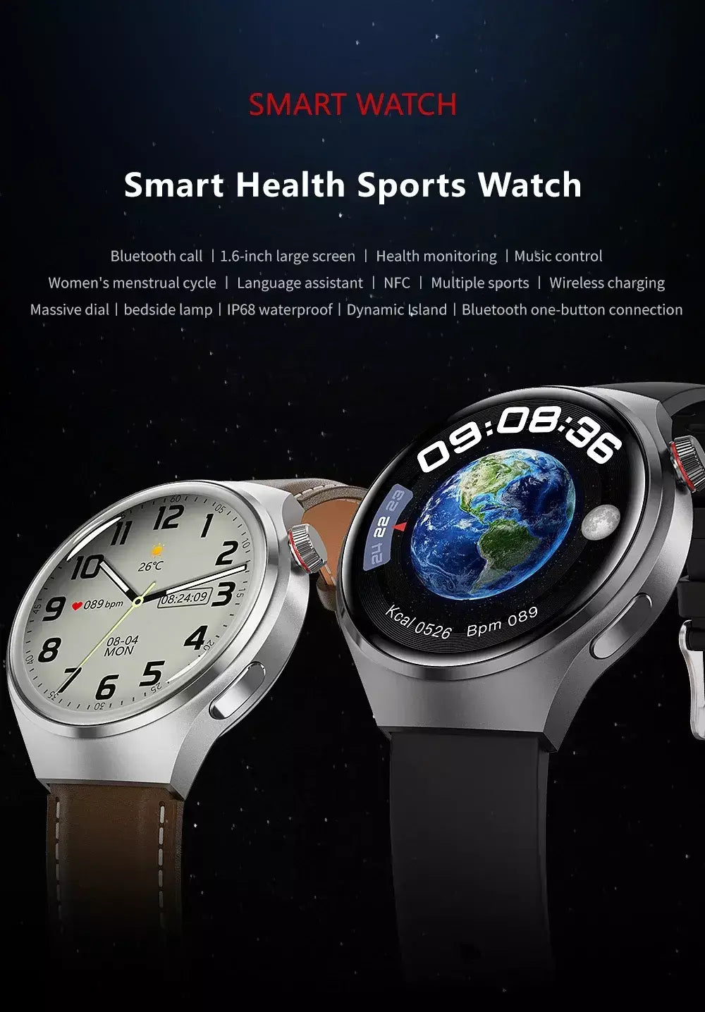 Xiaomi relógio inteligente masculino ms. nfc gps 360*360 1.52amoled hd screentracker bússola bluetoothcall ip68 esporte freqüência cardíaca smartwatch
