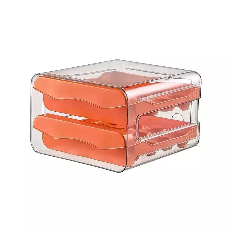 Rolagem automática ovo rack geladeira ovos caixa de armazenamento titular caixa de armazenamento ovo dupla camada gaveta-tipo caixa de ovos cozinha