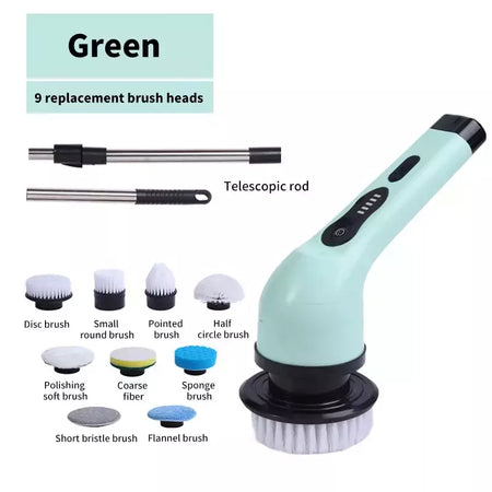 Escova de limpeza elétrica 9 em 1, purificador elétrico, ferramentas de limpeza elétrica, salão, cozinha, banheiro, utensílios de limpeza