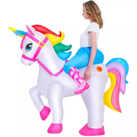 Vestuário colorido unicórnio animal trajes infláveis terno anime purim halloween carnaval festa cosplay traje para crianças adultas