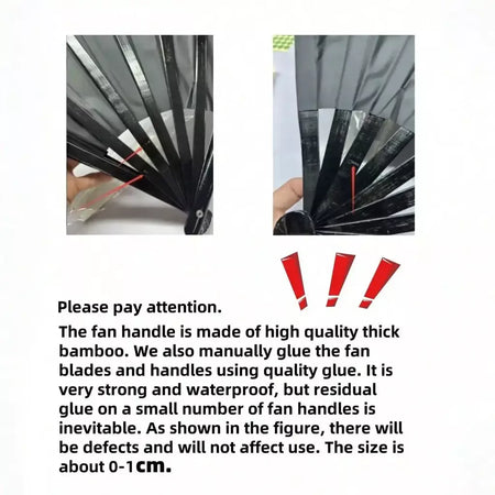 Ventilador dobrável de bambu preto, forte resistência, não é fácil de quebrar, adequado para resfriar no verão, presentes para família e amigos