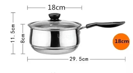 Panela de aço inoxidável com fundo duplo, panela de sopa não magnética, panelas multiuso, panela antiaderente, fogão a gás usado, panela quente