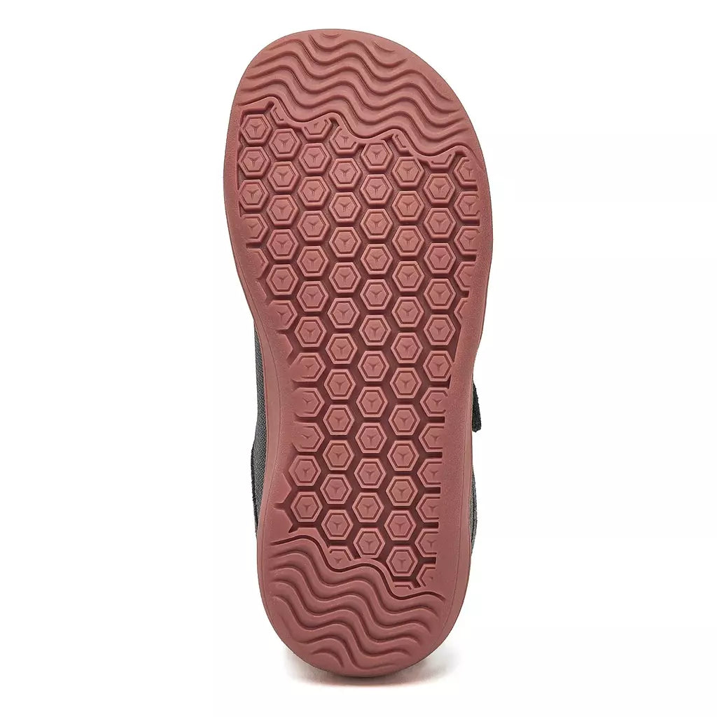 Hobibear crianças dedo do pé largo sapatos descalços pouco/grande/criança gancho loop minimalista tênis malha de couro artificial sapatos leves