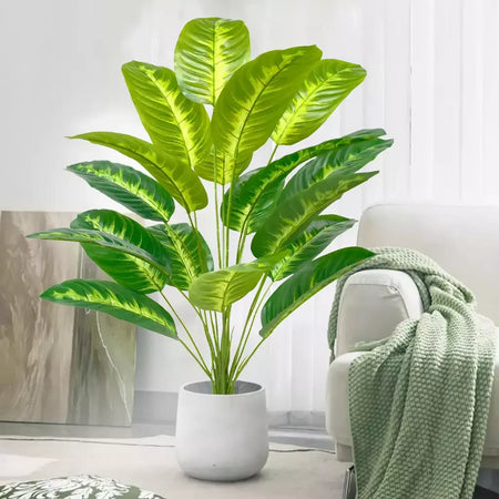 65-125cm/47.2in grande palmeira tropical falso banana planta folhas toque real strelitzia reginae planta de plástico para casa jardim