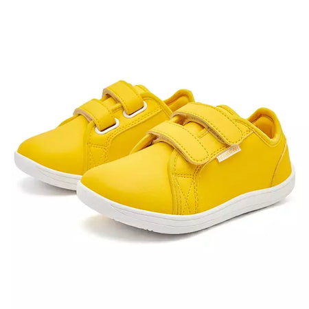 HOBIBEAR-Tênis minimalistas para crianças, leves, gancho de laço, couro artificial, sapatos descalços, pequeno grande e garoto, dedo do pé largo