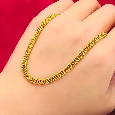 Feminino 9999 24k ouro real massa frita torção corrente colar de ouro moda massa frita torções colar de jóias de ouro
