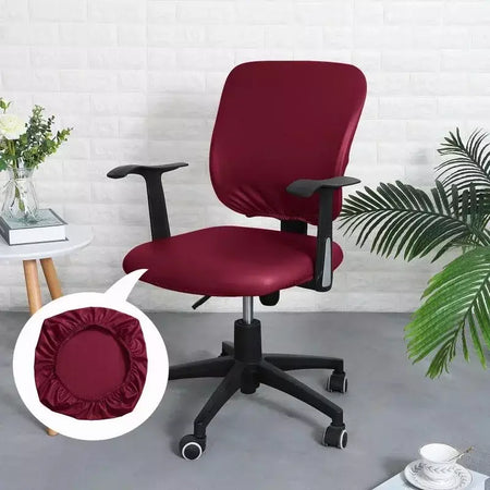 Capa de assento de cadeira de couro pu elástica 38-52cm para casa escritório hotel cadeira capa de assento protetor de assento de jantar slipcover