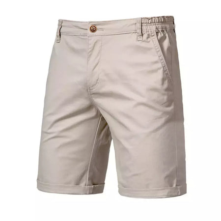 Calça curta de cintura elástica masculina, 100% algodão, monocromática, casual, de negócios, social, alta qualidade, nova, verão 2022