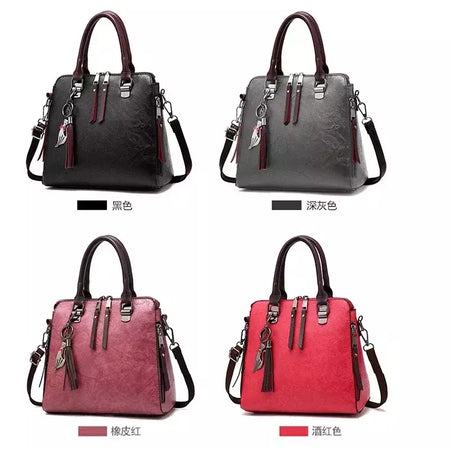 Bolsa de Ombro de Couro Retro para Mulheres, Bolsa Crossbody Messenger, Grande Capacidade, Bolsa Feminina, Designer de Luxo, Alta Qualidade