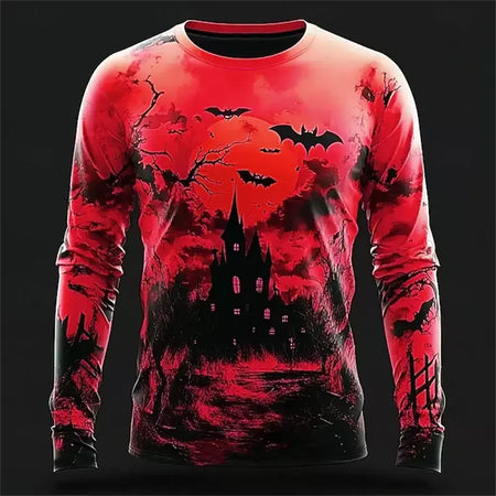 Novo estilo esqueleto masculino casual em torno do pescoço manga longa outono inverno em torno do pescoço pulôver manga longa moda streetwear