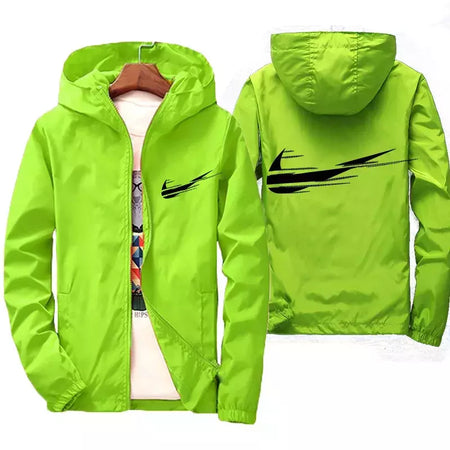 Jaqueta impermeável com capuz masculino, blusão, outwear masculino, streetwear casual, roupas da moda, primavera, outono, 2024