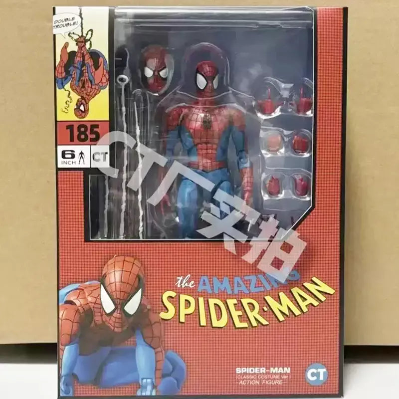 Ct brinquedos homem aranha mafex 185 clássico traje anime figura ver milhas morales 2099 homem-aranha figura de ação estatueta brinquedos crianças presente