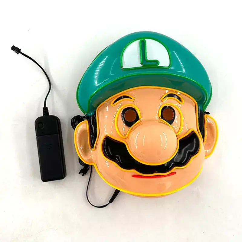 Engraçado bonito piscando máscara de máscaras adulto crianças máscara decorativa luminosa máscara facial completa máscara de purga clássica para a noite