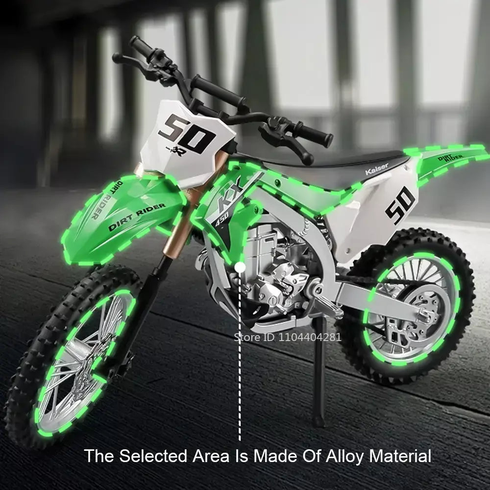 1:12 kawasaki kx450 nijia ZX-6R modelo de motocicleta brinquedo diecast liga carro roda dianteira direção absorção choque decorativo presente do menino