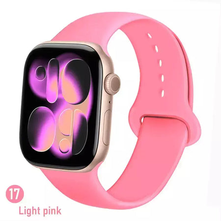 Pulseiras de silicone para apple watch pulseira 44mm 45mm 40 41mm 42-46mm pulseiras esportivas iwatch série 10 11 9 8 7 6 5 4 se ultra 3/2 49mm