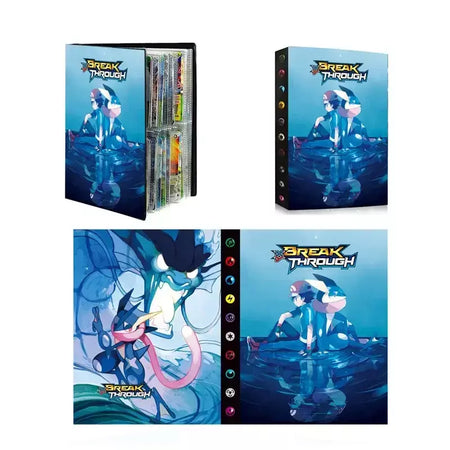 Álbum de cartões 4/9 protetor 240/540 pçs cartão livro mapa carta titular pasta dos desenhos animados charizard mewtwo vmax gx cartões coleção pasta